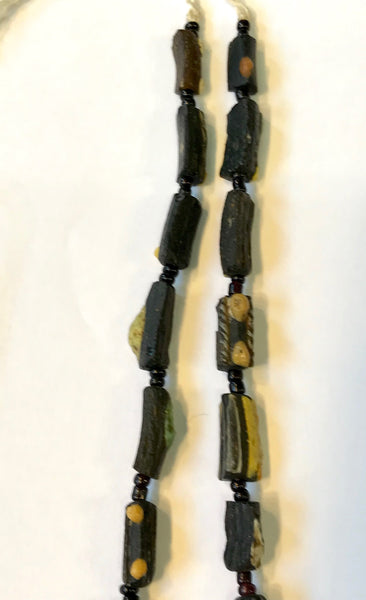 Ancient Black Roman glass beads