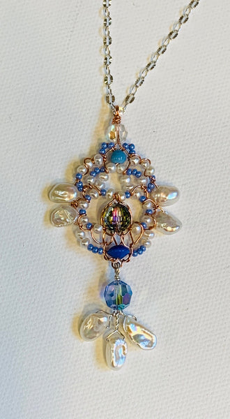Mystical abstract angel necklace